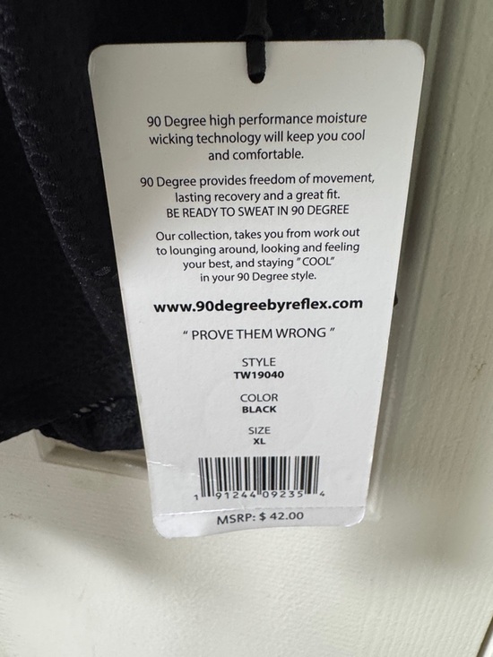 90 Degree By Reflex Black Mesh Strappy Tank Top size XL NWT - Picture 4 of 6